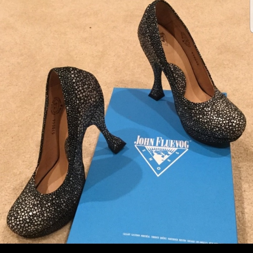 John Fluevog Attentions black high heels